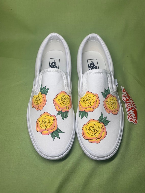 vans with yellow flowers