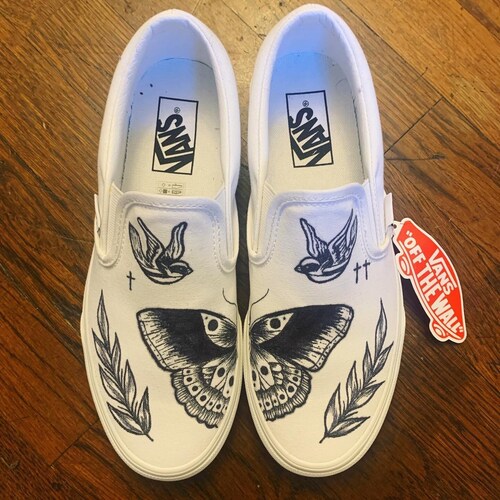 Custom Hand-painted Slip-on Vans - Etsy