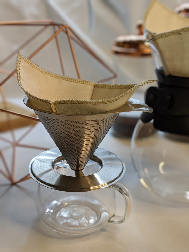 Reusable Pour Over Coffee Filters Unbleached Cotton Coffee Etsy