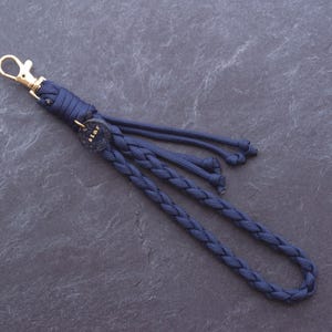 Navy  Paracord Multi Strap with Resin Charm – Handmade in Japan | Gold or Silver Hardware | Holiday Gift | Christmas Gift for Him / Her
