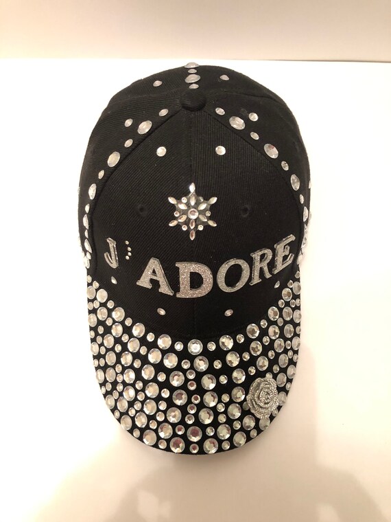 j'adore' 6 Panel Bling Baseball Cap 