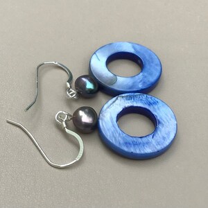 Mother of Pearl and Fresh Water Pearl Earrings. Made in Ireland.
