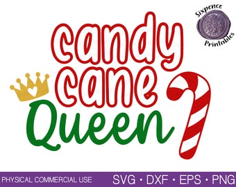 CANDY CANE QUEEN Svg Candy Cane Svg Christmas Shirt Svg Christmas Sweatshirt Svg Crown Svg Christmas Candy Svg Kids Christmas Svg