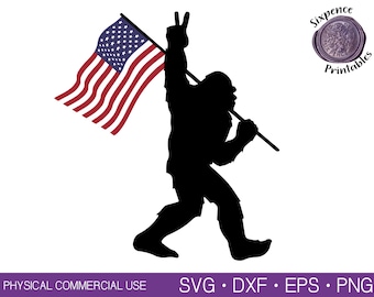 BIGFOOT SVG Flaga USA Svg Znak Pokoju Svg Sasquatch Svg Bigfoot Png Yeti Clipart Ręka Pokoju Svg Flaga Amerykańska Svg Yeti Svg Patriotyczny Svg