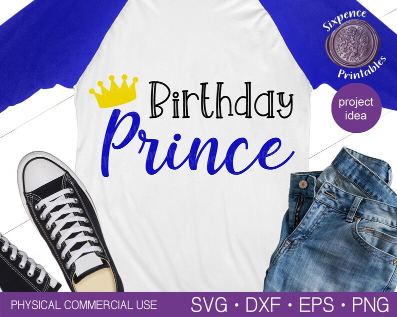 Birthday Prince Svg Prince Crown Svg Birthday Svg Birthday Boy Etsy