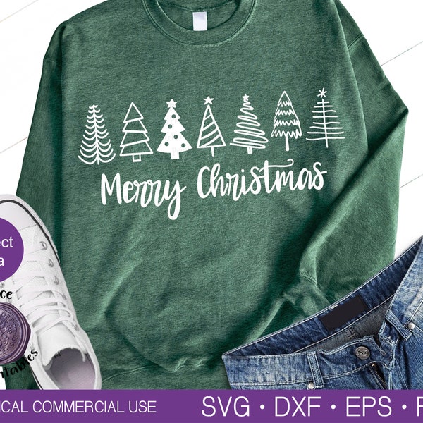 MERRY CHRISTMAS TREES  Svg Christmas Bundle Svg Modern Christmas Tree Svg Christmas Sign Svg Christmas Svg Bundle Pine Tree Svg