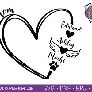 Custom Heart Svg Grandkids Svg Name Svg Scribble Heart Svg
