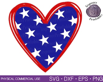 AMERYKAŃSKA FLAGA SERCE Svg 4 lipca Svg Flaga USA Svg Czerwony, biały i niebieski Svg Usa Svg Ameryka Svg Flaga USA Svg Clipart Serce