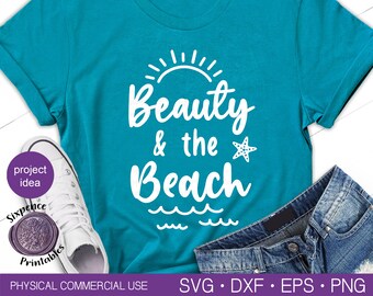 BEAUTY & THE BEACH Svg Girls Trip Svg Starfish Clipart Sunshine Clipart Vacay Mode Svg Summer Vacation Svg Summer Svg Sunshine Svg
