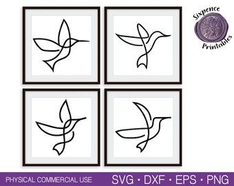 HUMMINGBIRD ONE LINE Drawing Svg Hummingbird Svg Hummingbird Art Modern Line Drawing Hummingbird Print Hummingbird Temporary Tattoo Svg