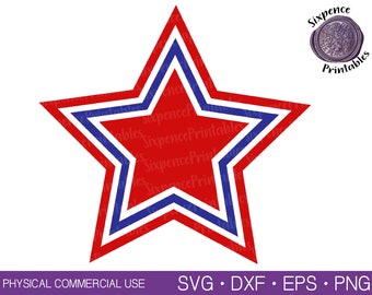 Patriotyczna gwiazda SVG Patriotyczny Svg Czerwony, biały i niebieski Svg 4 lipca Svg Czwarty lipca Svg Dzień Niepodległości Svg Ameryka Svg Usa Svg