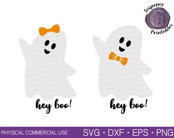 GHOST FACE SVG Girl Ghost Svg Bow Tie Svg Boy Ghost Svg Funny Halloween Svg Halloween Shirt Svg Kids Halloween Svg Hey Boo Svg Ghost Svg