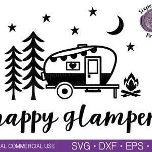 HAPPY GLAMPER SVG Happy Camper Svg Camping Png Camping Wall Decor Rv Svg Camp Svg Camp Svg Travel Trailer Svg Glamping Svg