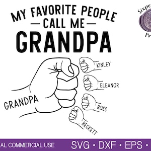 MINHAS PESSOAS FAVORITAS Me Chame Papa Svg Fist Bump Svg Pai e Filho Svg Nomes de Netos Presente Personalizado Vovô Svg Pai Svg Fist Bump Família