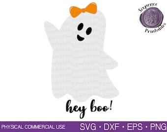 GIRL GHOST SVG Ghost Face Svg Funny Halloween Svg Halloween Shirt Svg Cute Ghost Svg Hey Boo Svg Ghost Svg