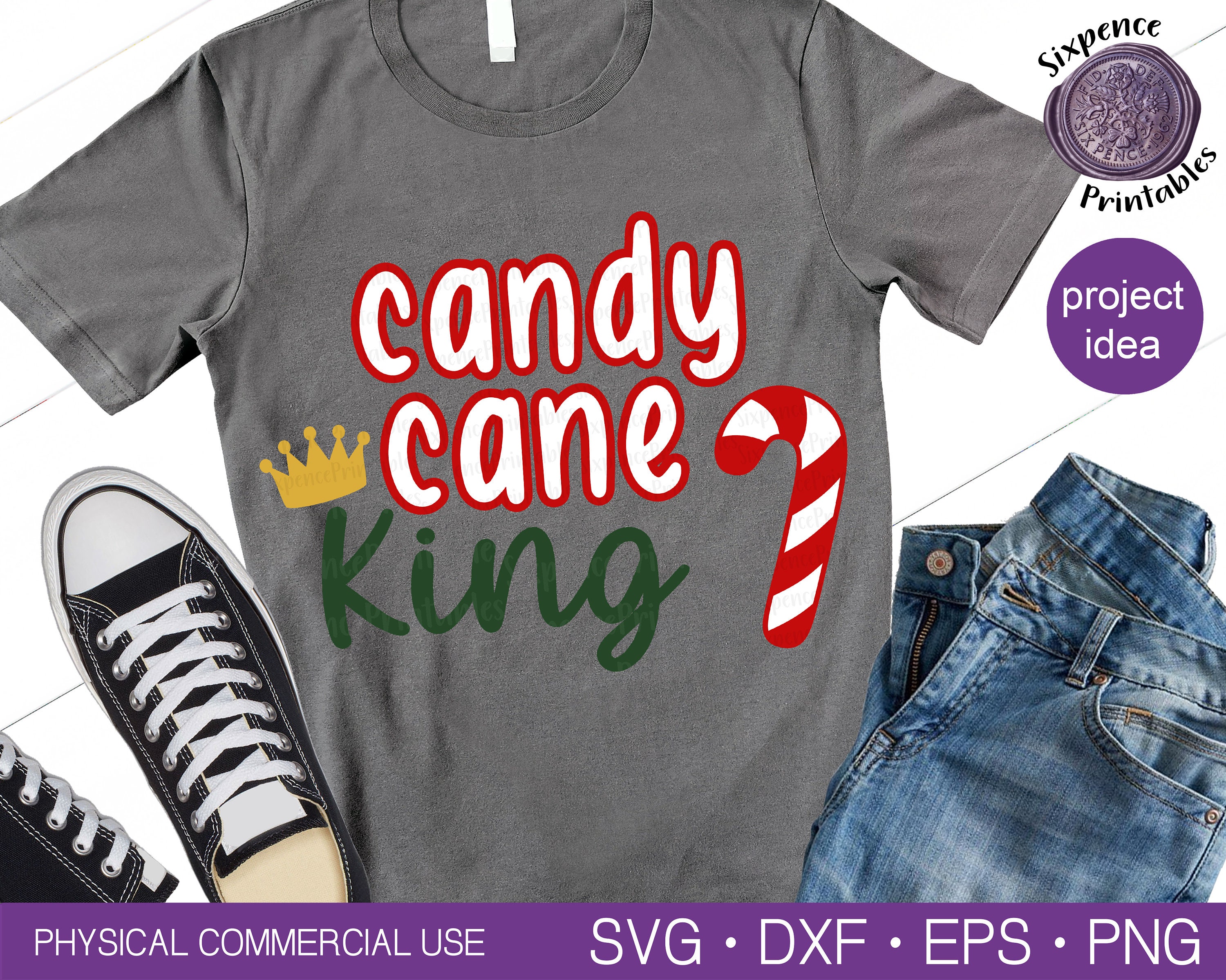 CANDY CANE KING Svg Candy Cane Svg Christmas Shirt Svg - Etsy