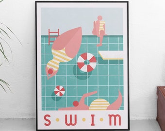 Poster Swim x ilustracja x plakat