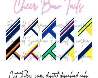 Cheer Bow Tail Ends, Cut files, Bundle of 10, Cricut, Silouhette SVG