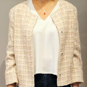 Cream Boucle Jacket Etsy Canada