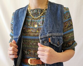 levis denim waistcoat mens