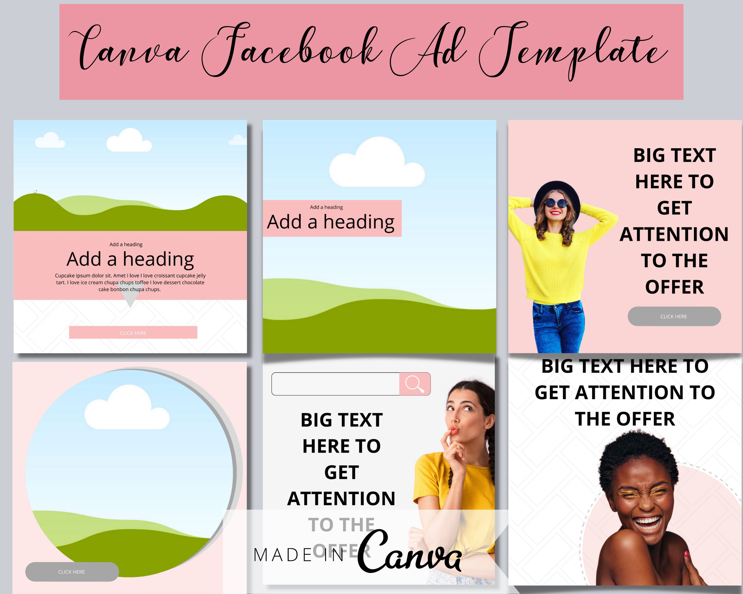  Facebook Ad Template Canva Template Editable Canva Etsy