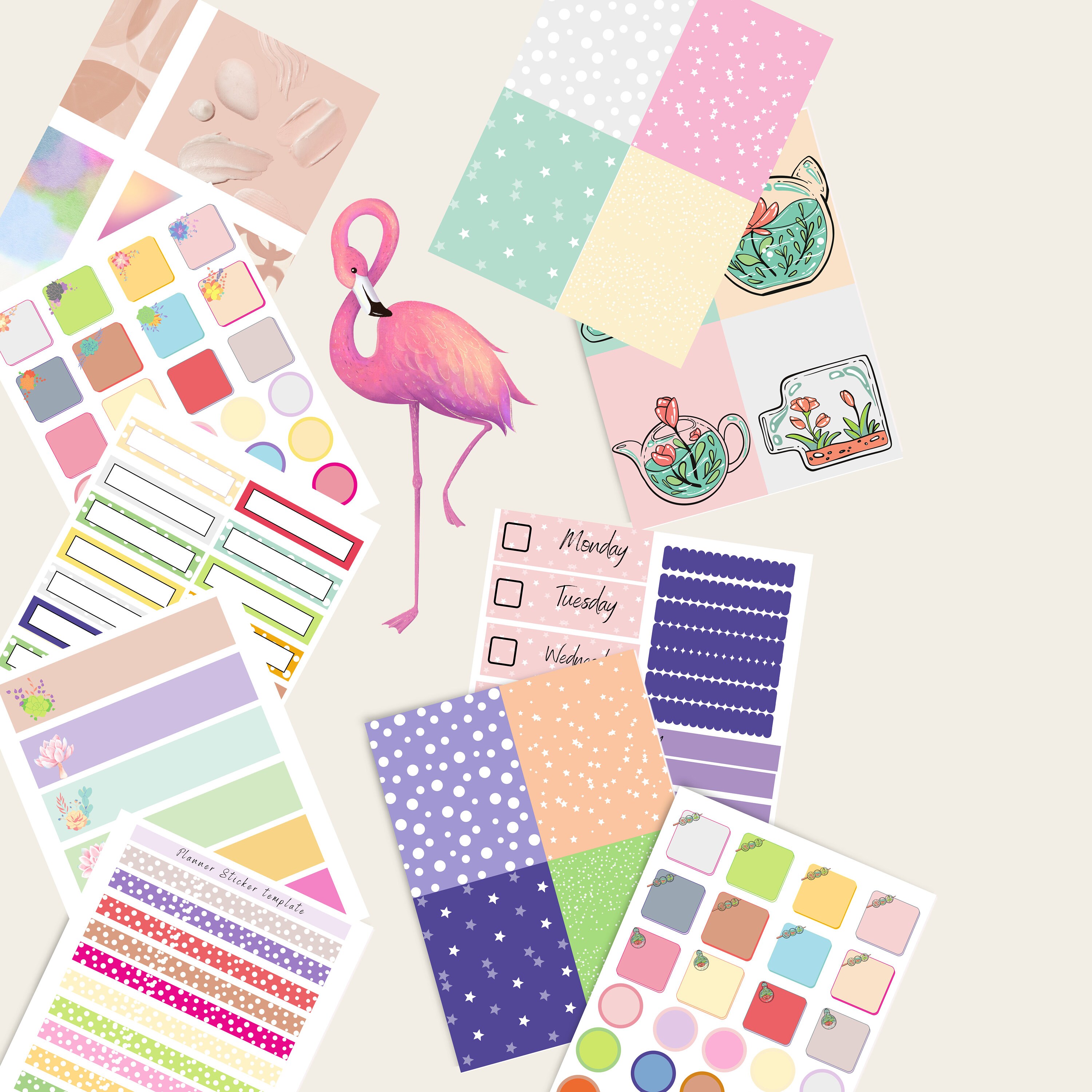 Canva Planner Sticker Templates/cute Planner Stickers/editable | Etsy
