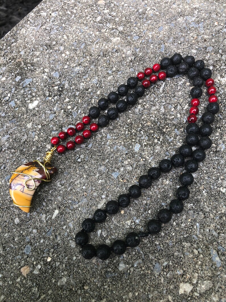 two options Lava stone necklaces