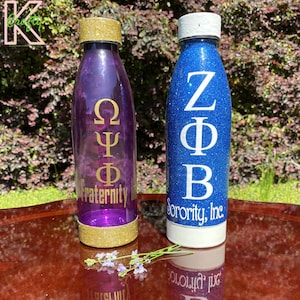 Sorority Shop Alpha Phi Glass Water Bottle with Silicone Sleeve