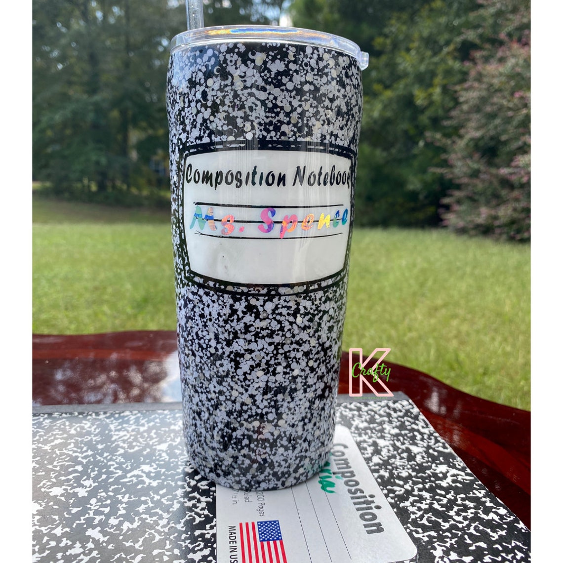 Composition Notebook Tumbler Etsy