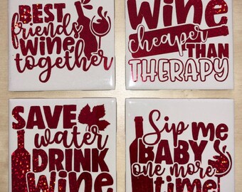 Wine Saying Coasters