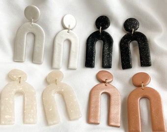 Arch Polymer Clay Earrings | Dangle Arch Earrings | Arch Clay Earrings | Dangle Earrings | Statement Earrings | Polymer Clay Dangle Earrings