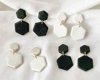 Hexagon Polymer Clay Earrings | POLYMER CLAY EARRINGS | Hexagon Clay Earrings | Polymer Clay Earring | Statement Clay Earrings | Dainty Clay