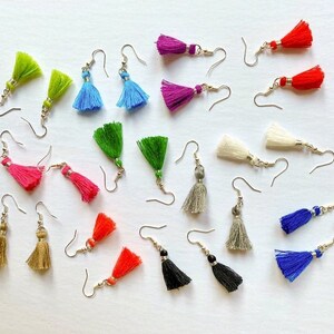 Tassel Earrings | 16 Colors | Mini Tassel Earrings | Tassle Earrings | Tassel Dangle Earrings | Lightweight Earrings | Macrame Earrings