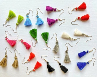 Tassel Earrings | 16 Colors | Mini Tassel Earrings | Tassle Earrings | Tassel Dangle Earrings | Summer Earrings | Boho Earrings | Tassel