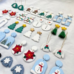 Christmas Polymer Clay Earrings | Polymer Clay Christmas Earrings | Christmas Earrings | Christmas Stud | Winter Earrings | Christmas Hoop