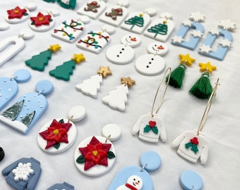 Christmas Polymer Clay Earrings | Polymer Clay Christmas Earrings | Christmas Earrings | Christmas Stud | Winter Earrings | Christmas Hoop