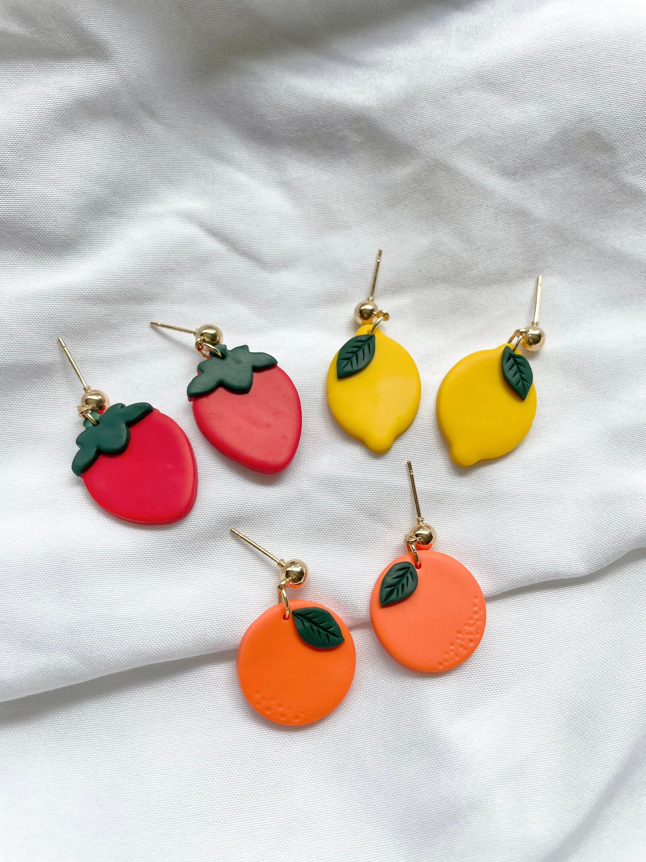 Polymer clay on sale fruit earrings