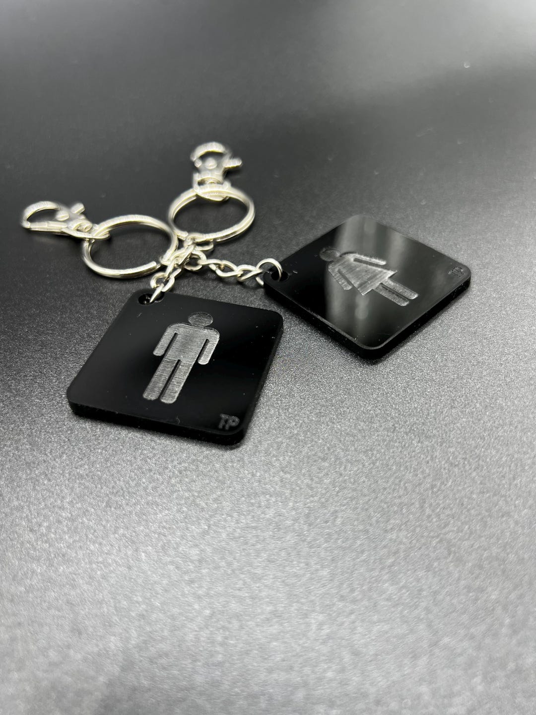 Engraved Acrylic Keychain, Bathroom Sign Charms, Pictogram, Male ...