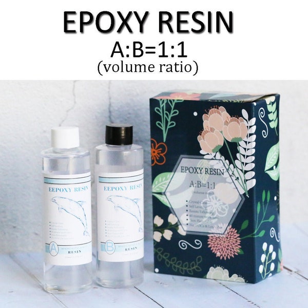 Kit de résine époxy DIY transparent, 2 parties de résine de moulage transparente pour l'art de la résine, la fabrication de bijoux, les peintures acryliques et géodésiques