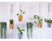 Macrame plant hanger , hanging planter basket, plant holder, plant hangers, simple minimalist boho decor for indoor outdoor - Handmade