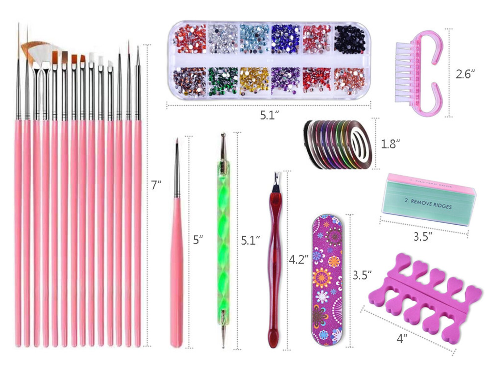 60 DIY Nail Art Tool Decoration Manicure Kit Glitter Nail Etsy