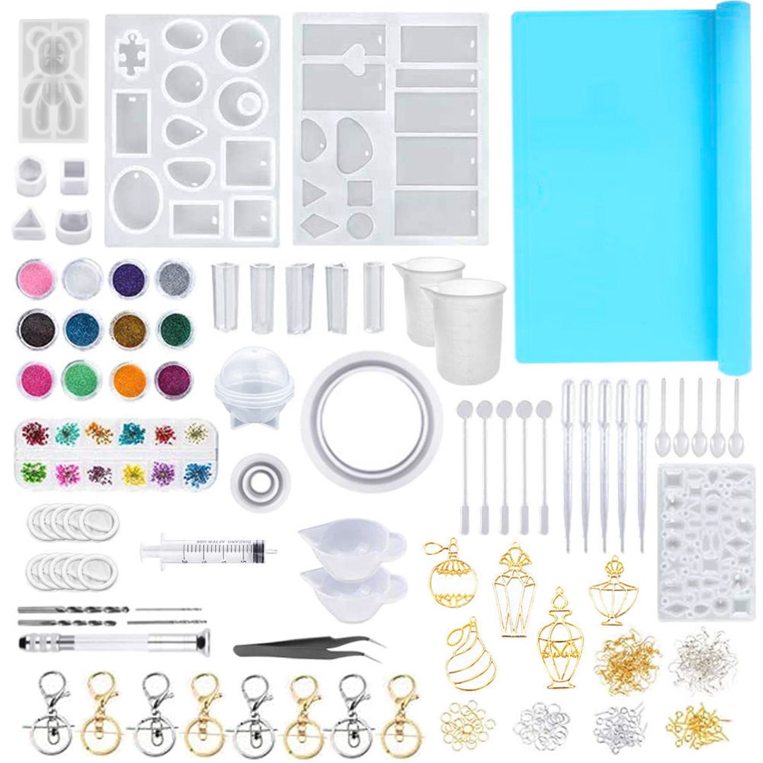 LET'S RESIN Jewelry Making Kit with 16 Silicone Molds, 100 Eye Pins, and  Tools for Resin Crafts