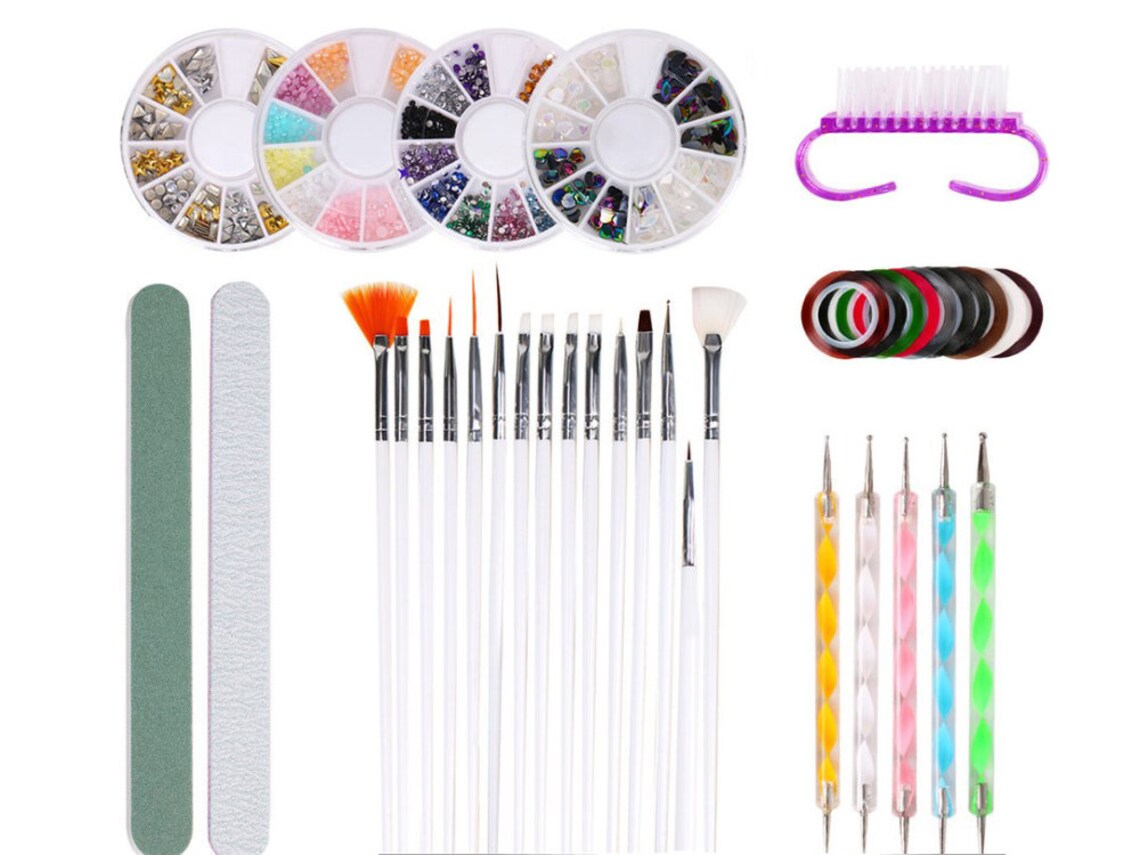 81 DIY Nail Art Tool Decoration Manicure Kit Nail Rhinestone Etsy