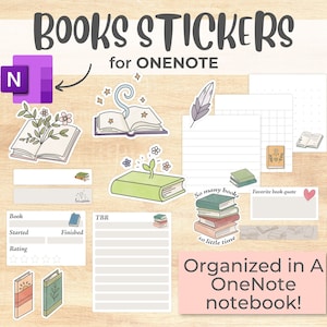 Lettura di adesivi OneNote, adesivi digitali per amanti dei libri, adesivi libreschi, adesivi per diari di libri, adesivi per registri di lettura, adesivi per lettura