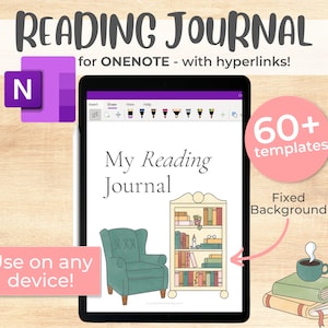 Diario di lettura One Note, Pianificatore di lettura modello OneNote, Tracker di libri di diario digitale, Registro di lettura, Recensione di libri, Regalo per gli amanti dei libri