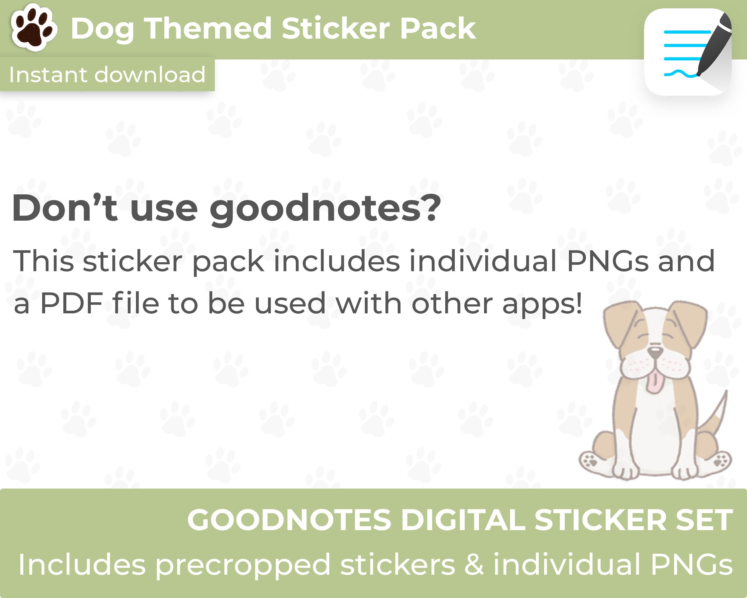 Okay Dog Sticker Dog Digital Stickers, Goodnotes Stickers, Planner Stickers, Cute Dog ...