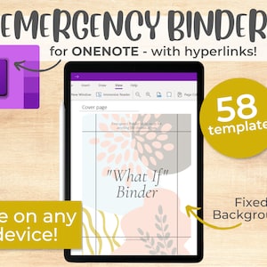 One Note What If Binder, Im Notfall OneNote Notizbuch, Ende des Lebens OneNote Vorlage, Familienmedizinischer Tracker, Nur für den Fall