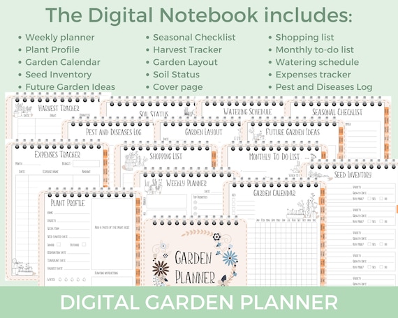 Digital Garden Planner, Goodnotes, Digital Planner, Garden