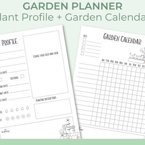 Tuinkalender, plantenprofiel, tuinplanner, tuindagboek, tuinafdrukbaar, tuinorganisator, tuinchecklist