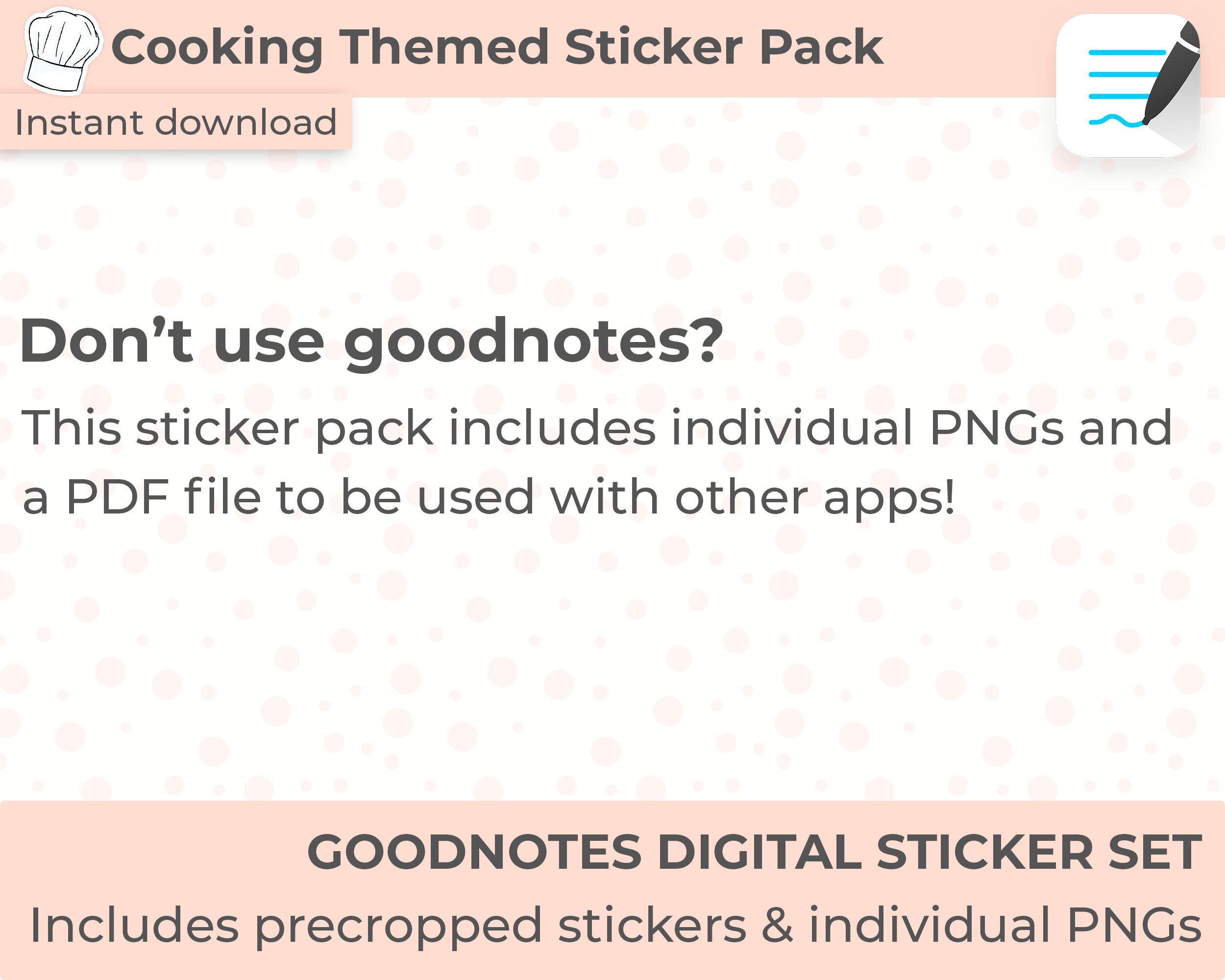 Recipe Planner Digital Stickers Cooking Digital Stickers | Etsy